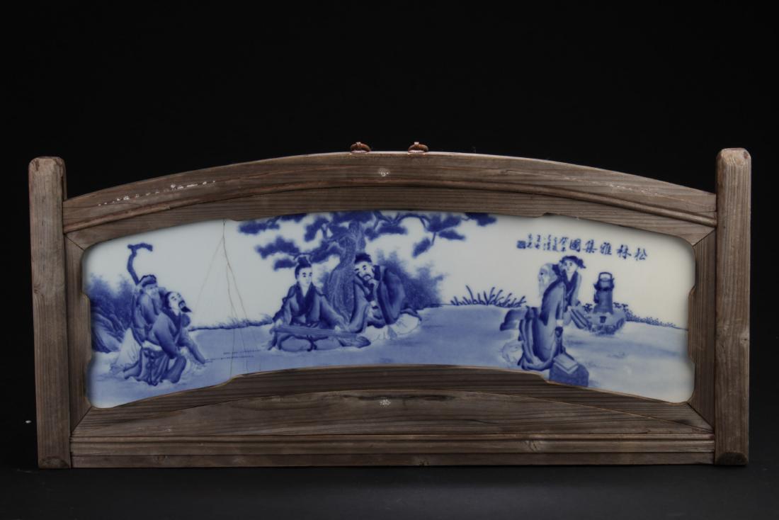 Chinese Wooden Framed Porcelain Signboard (1 of 10)