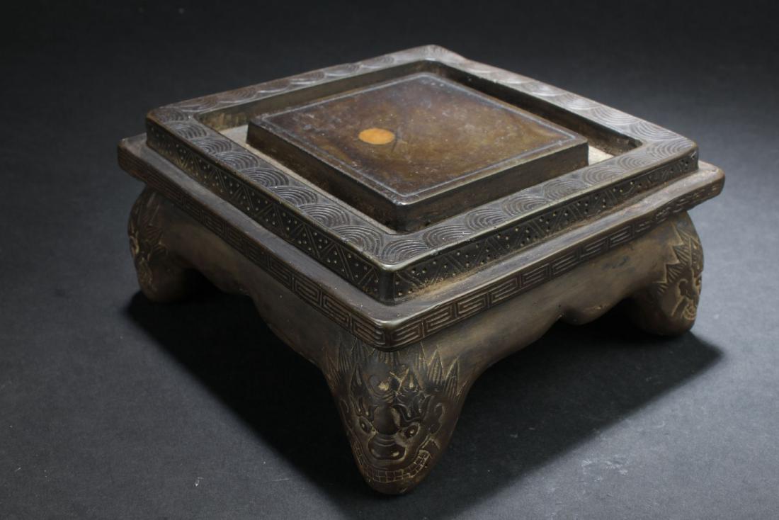 An Estate Square-based Chinese Inkstone Display (1 of 7)