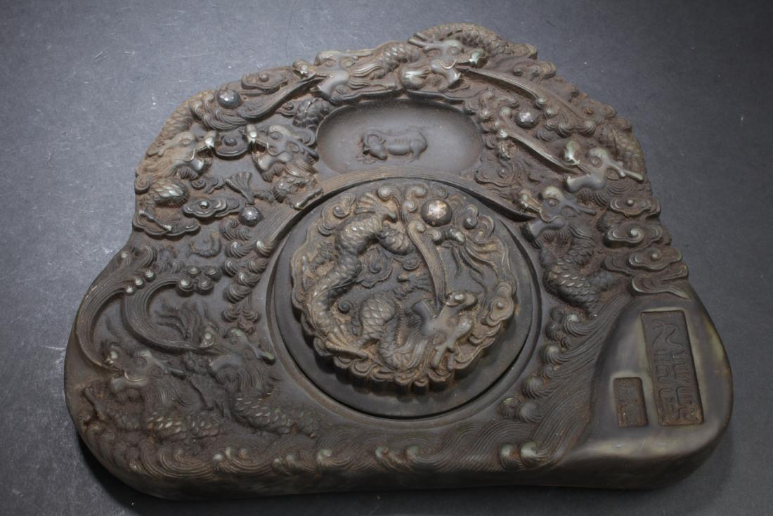 Chinese Inkstone: Chinese Inkstone. Length: 9.5"