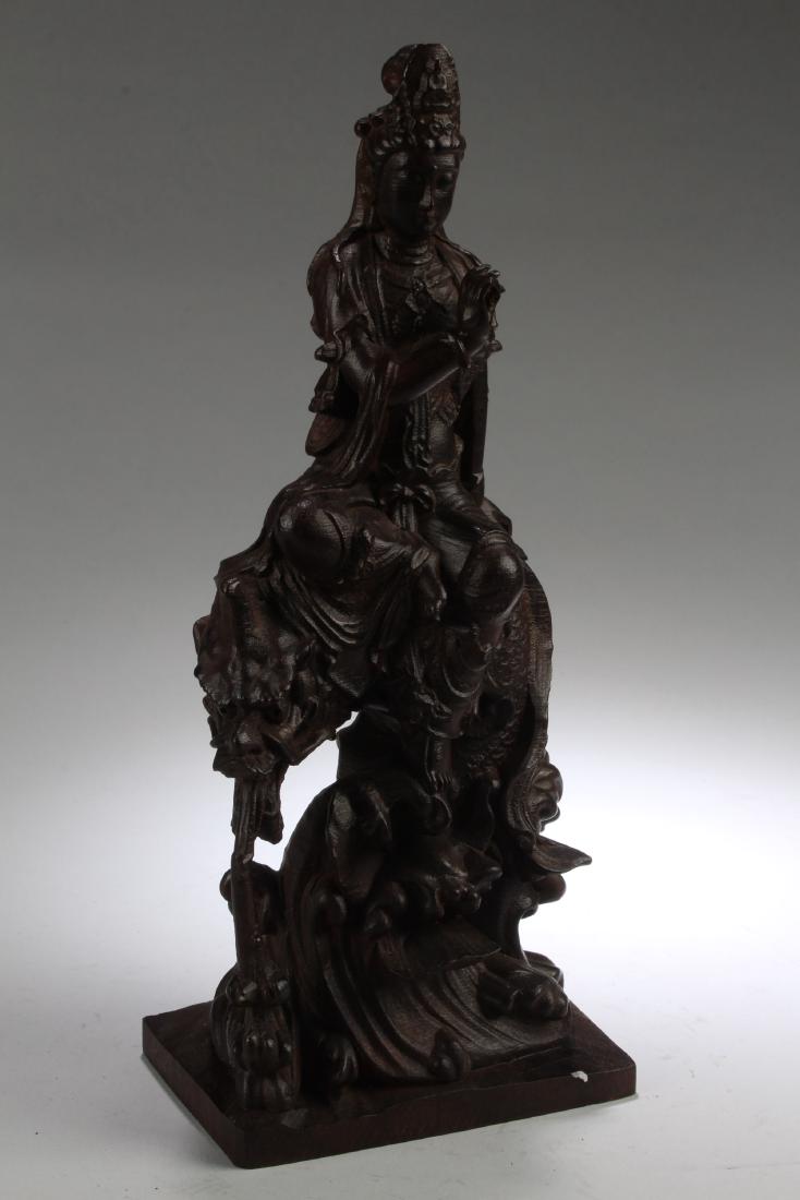 A Chinese Wooden Carved Guanyin Statue (1 of 5)