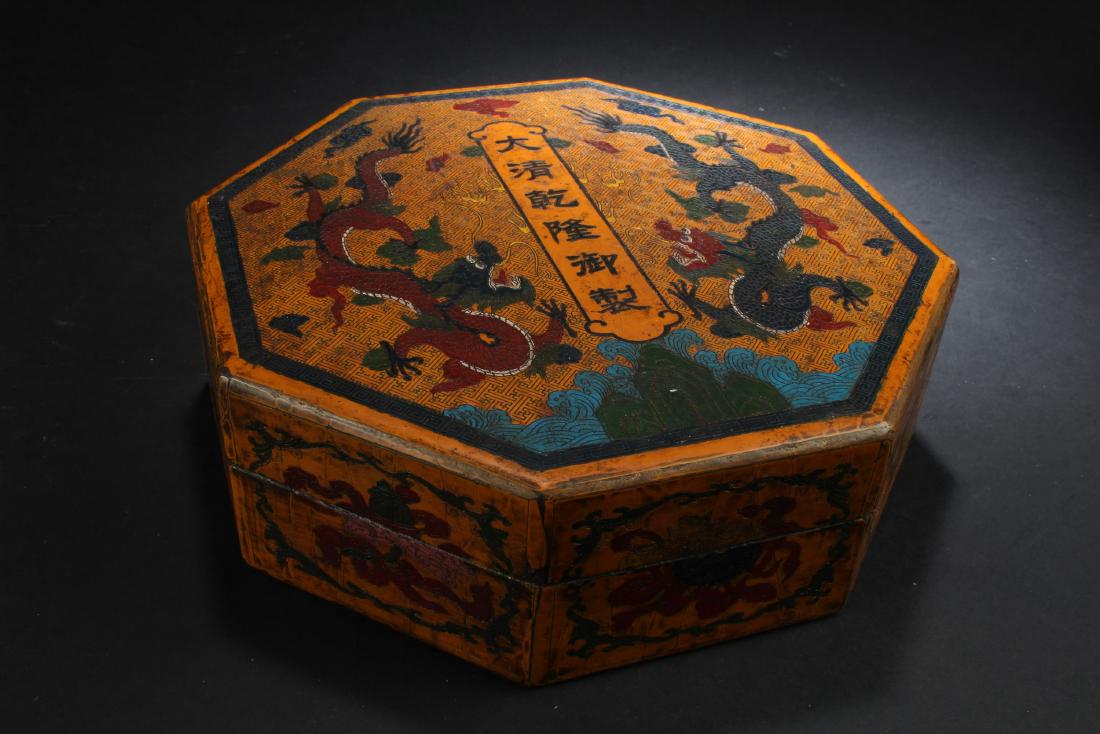 Chinese Lacquered Octagonal Shaped Treasure Box (1 of 6)