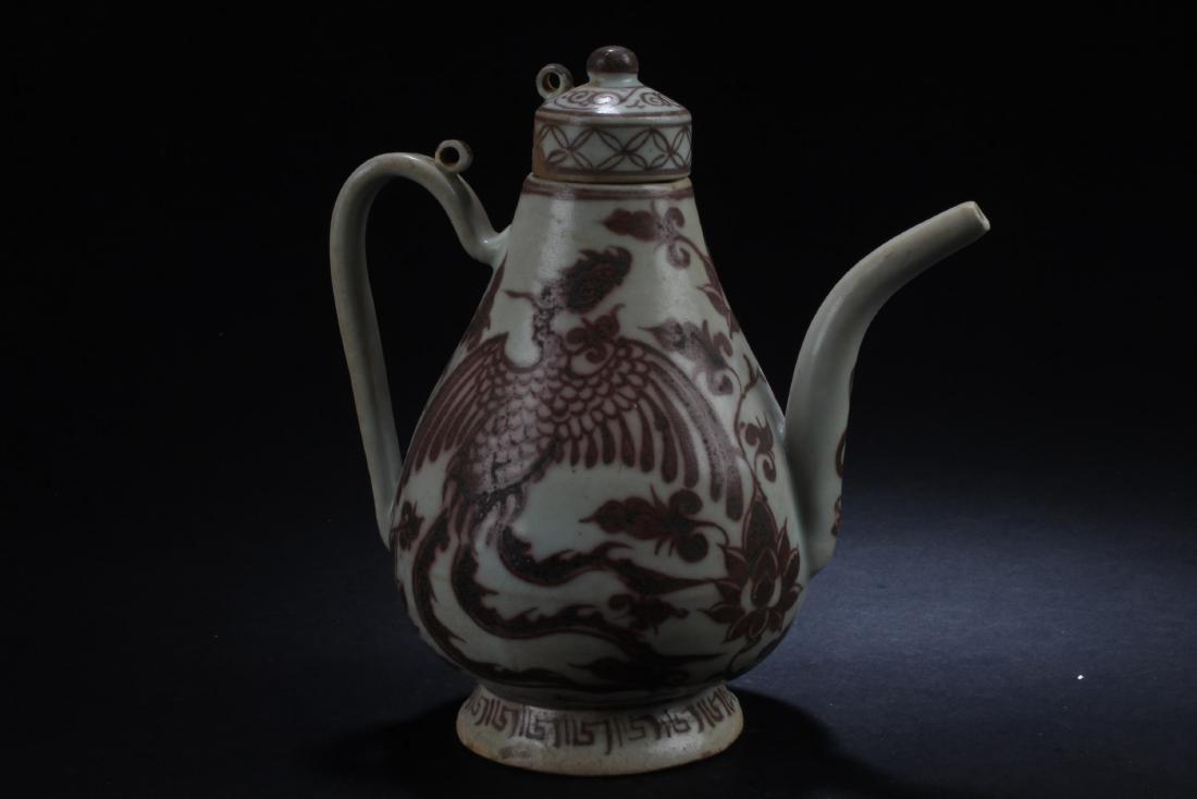 Chinese Iron Red Porcelain Teapot (1 of 4)