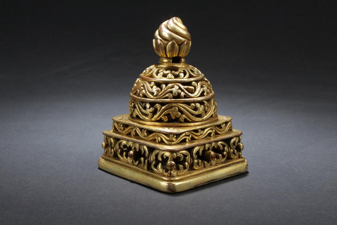 Chinese Gilt Bronze Seal (1 of 4)
