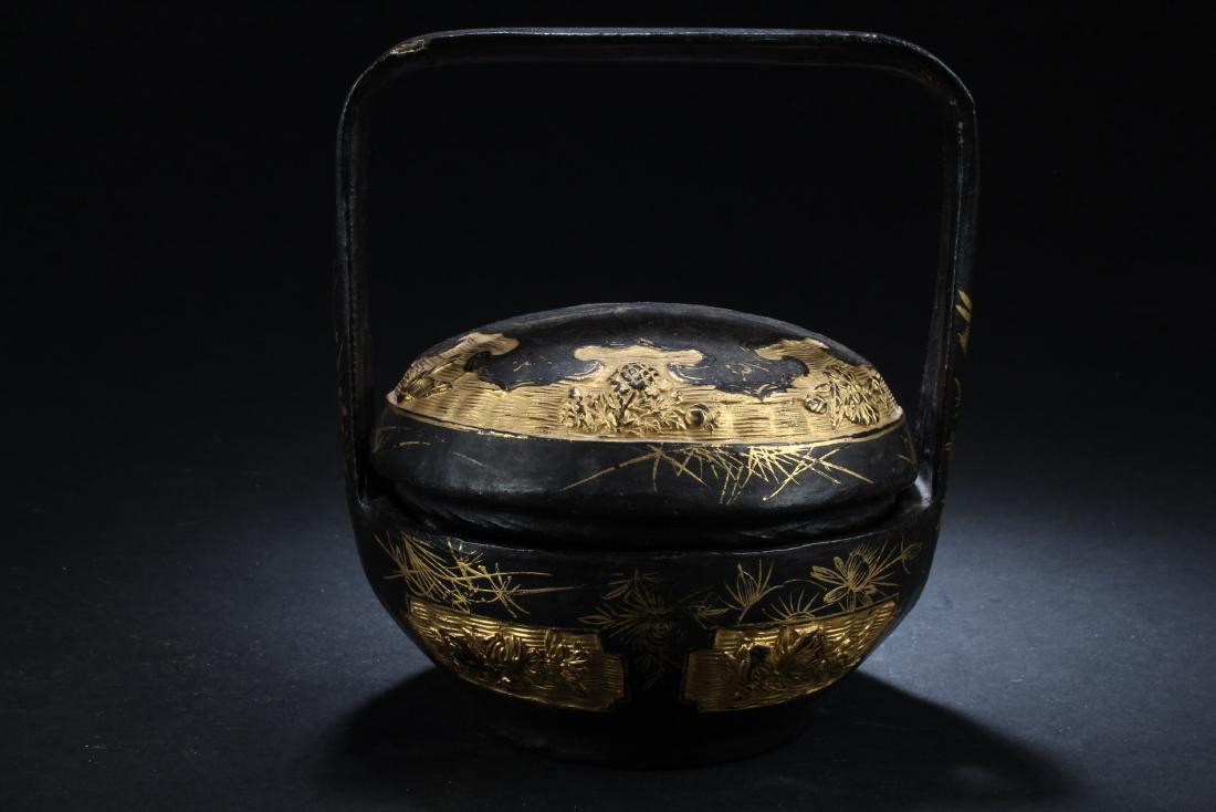 Chinese Bamboo Container, filled with Decorative (1 of 6)