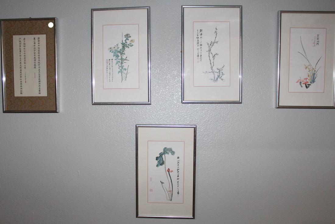 A Group of Five Chinese Framed Painting and Calligraphy (1 of 4)