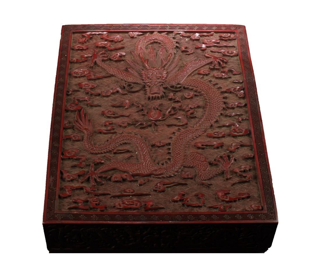 Chinese Cinnabar Lacquered Rectangular Shaped Box (1 of 5)