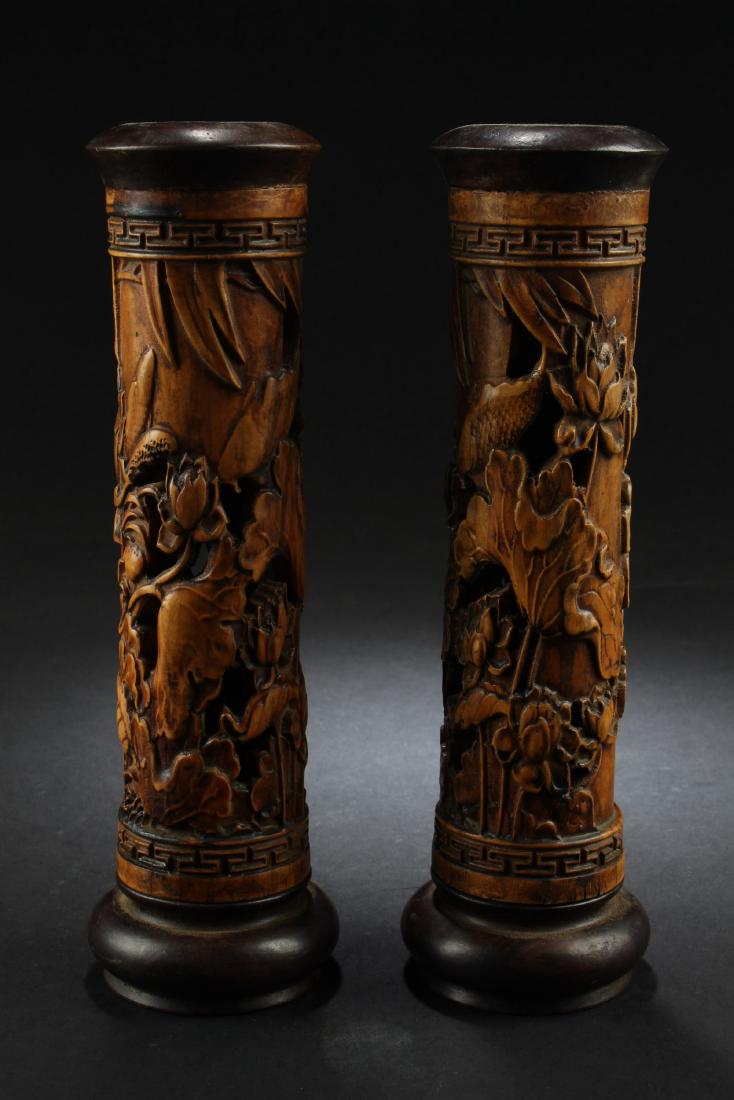 A Pair of Chinese HuangYangMu Joss Stick Holder (1 of 3)