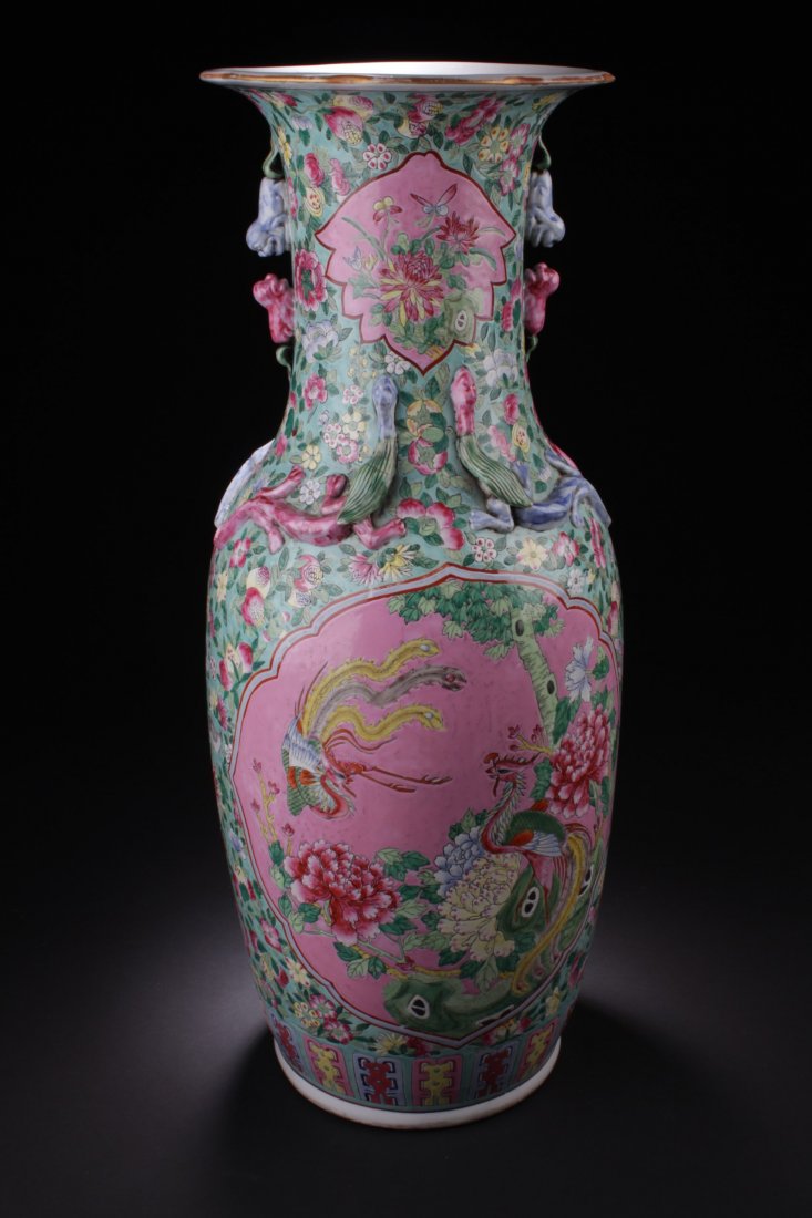 Large Antique Chinese Famille Rose Porcelain Vase (1 of 6)