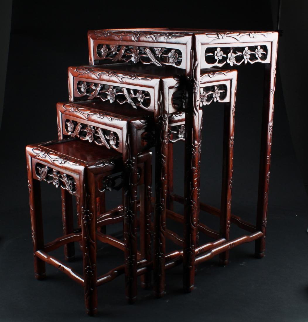 A Set of Four Chinese Rosewood Nesting Tables (1 of 5)