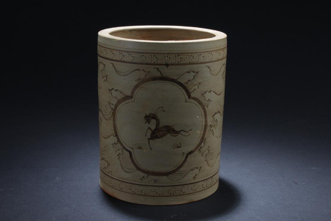 Chinese Pottery Brushpot (1 of 5)