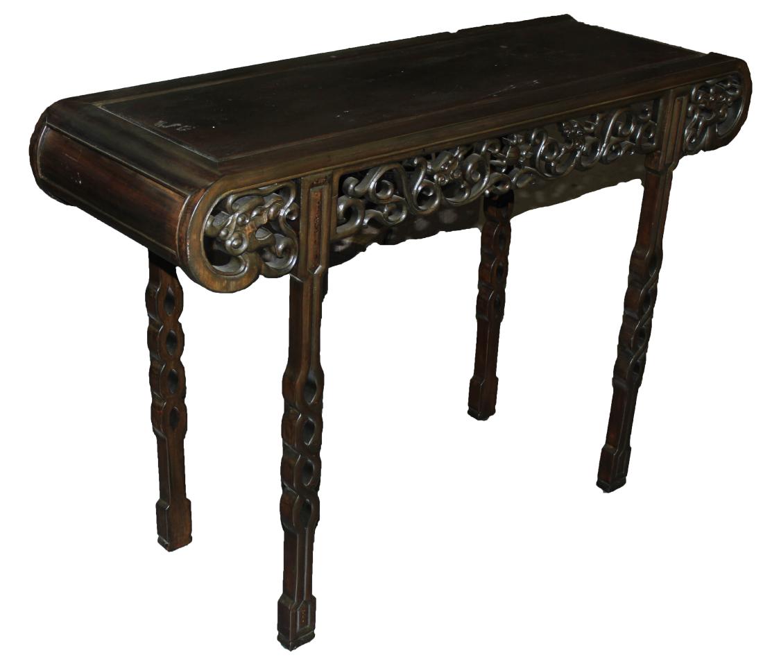 Chinese Hardwood Table: Chinese Hardwood Table. Length: 47.5" Width: 16.5" Height: 33"