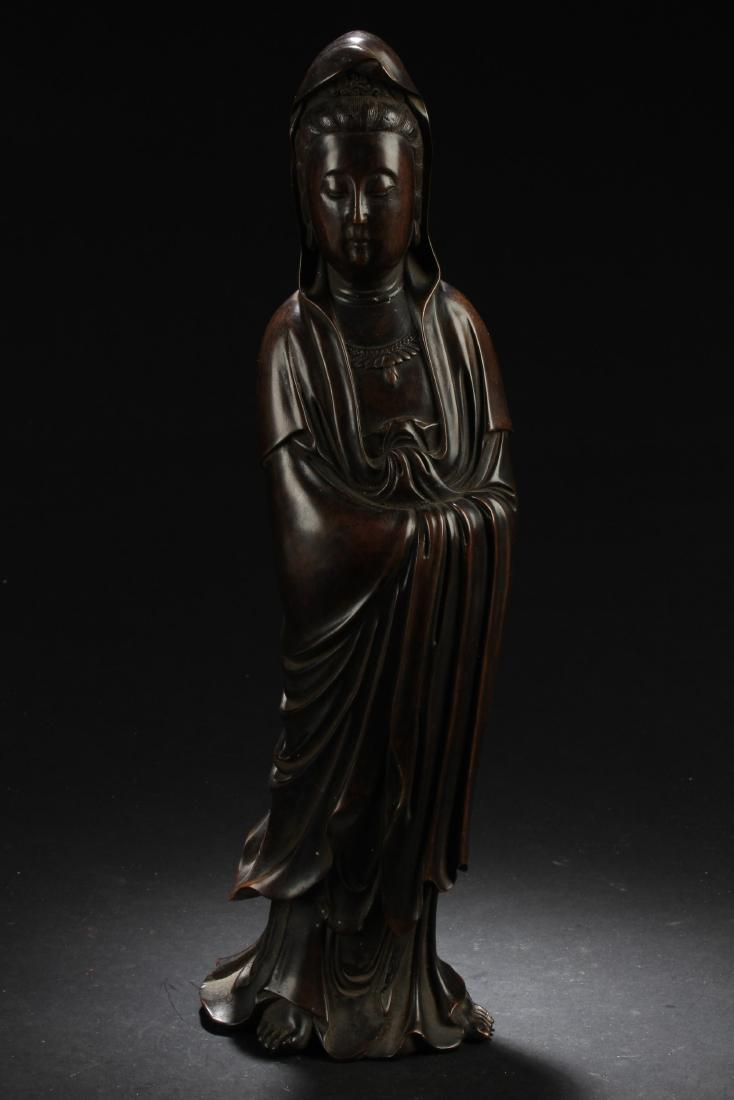 Chinese Bronze Guanyin Statue (1 of 7)