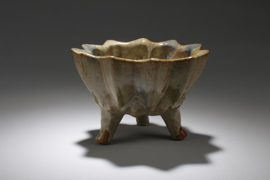 Antique Chinese Pottery Glazed Tripod Cup (1 of 4)