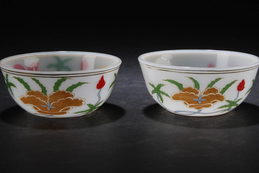 A Pair of Chinese Porcelain Cups: A Pair of Chinese Porcelain Cups. Diameter: 3.25"