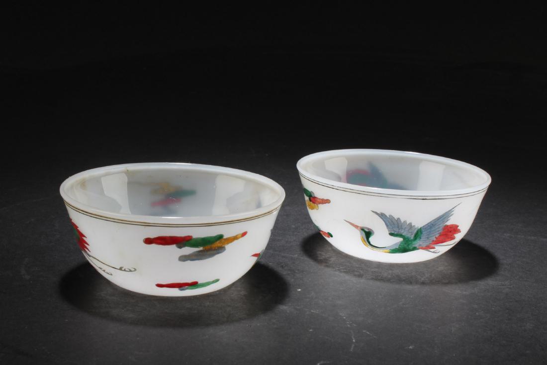 A Pair of Chinese Porcelain Cups: A Pair of Chinese Porcelain Cups. Diameter: 3.25"