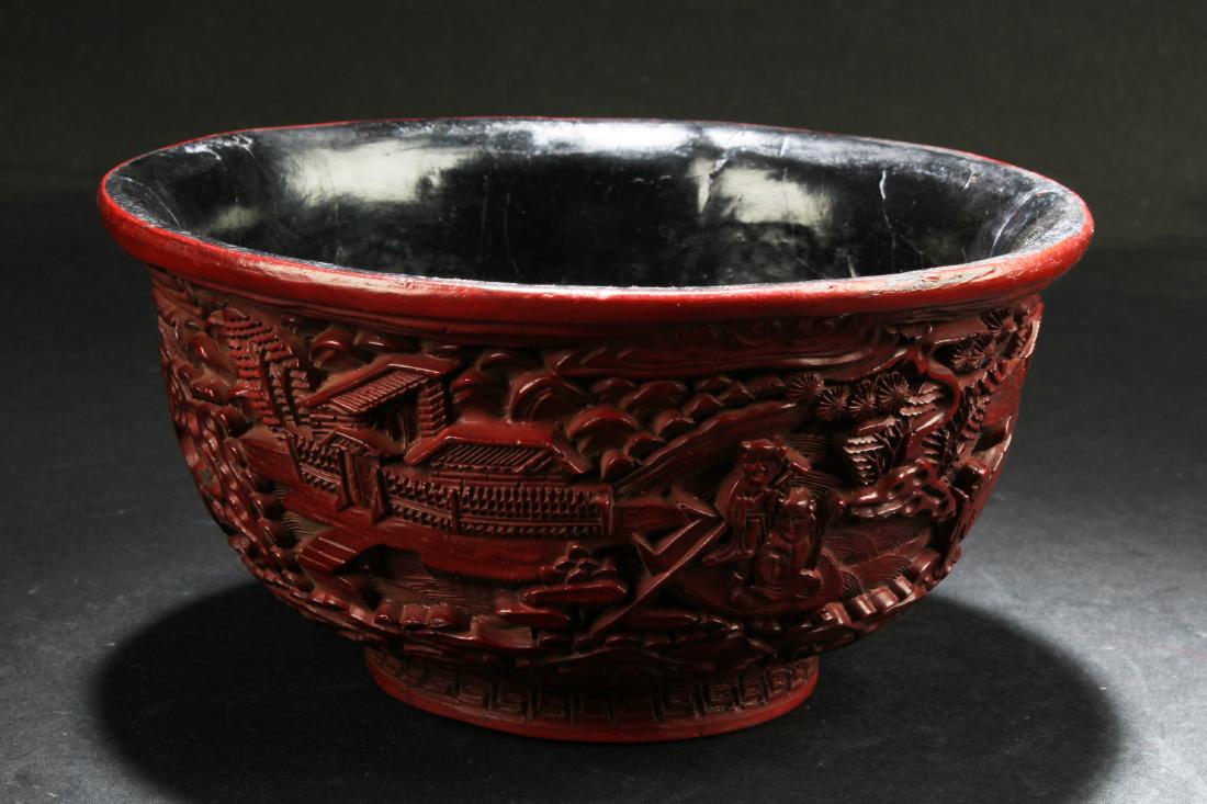 Chinese Cinnabar Lacquer Bowl (1 of 3)