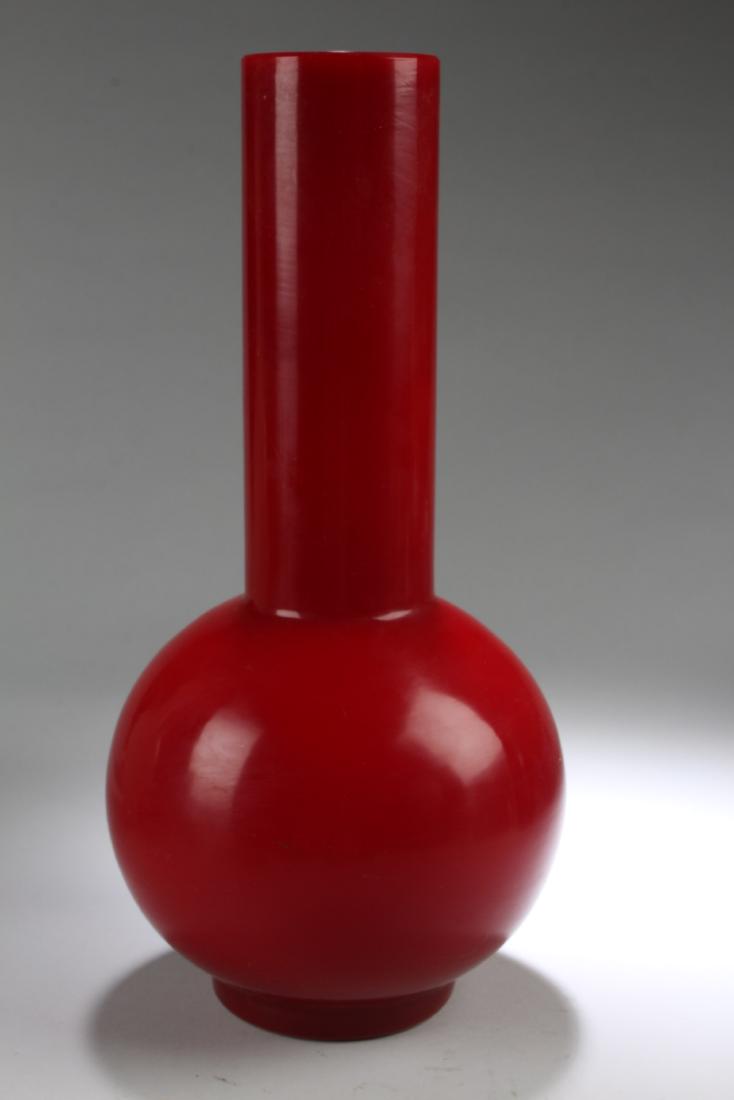 Chinese Red Peking Glass Vase (1 of 3)