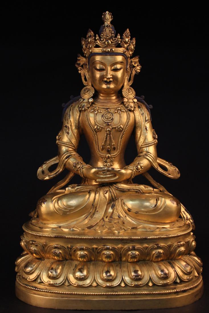 Chinese Gilt Bronze Bodhisattva Statue (1 of 6)