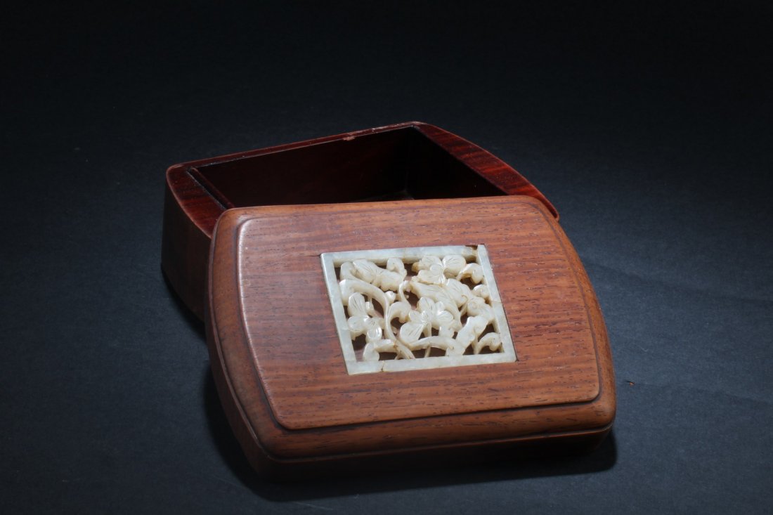 Chinese Hardwood Box with Pearl Inlay (1 of 6)
