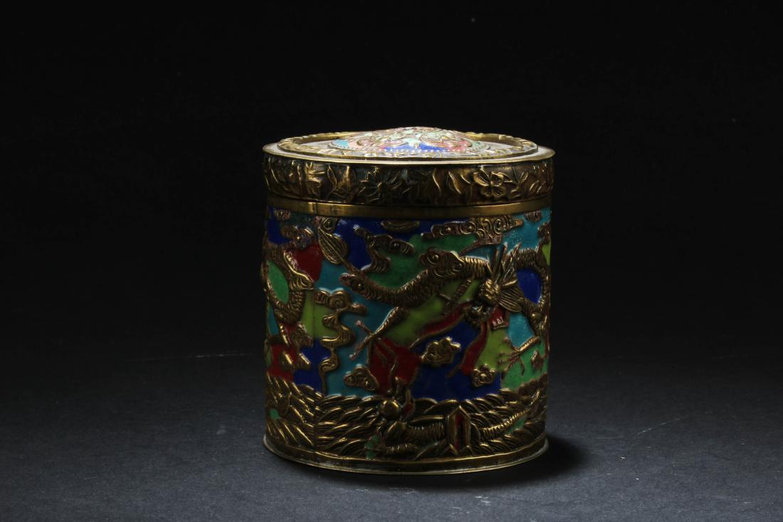 Antique Chinese Round Container (1 of 4)