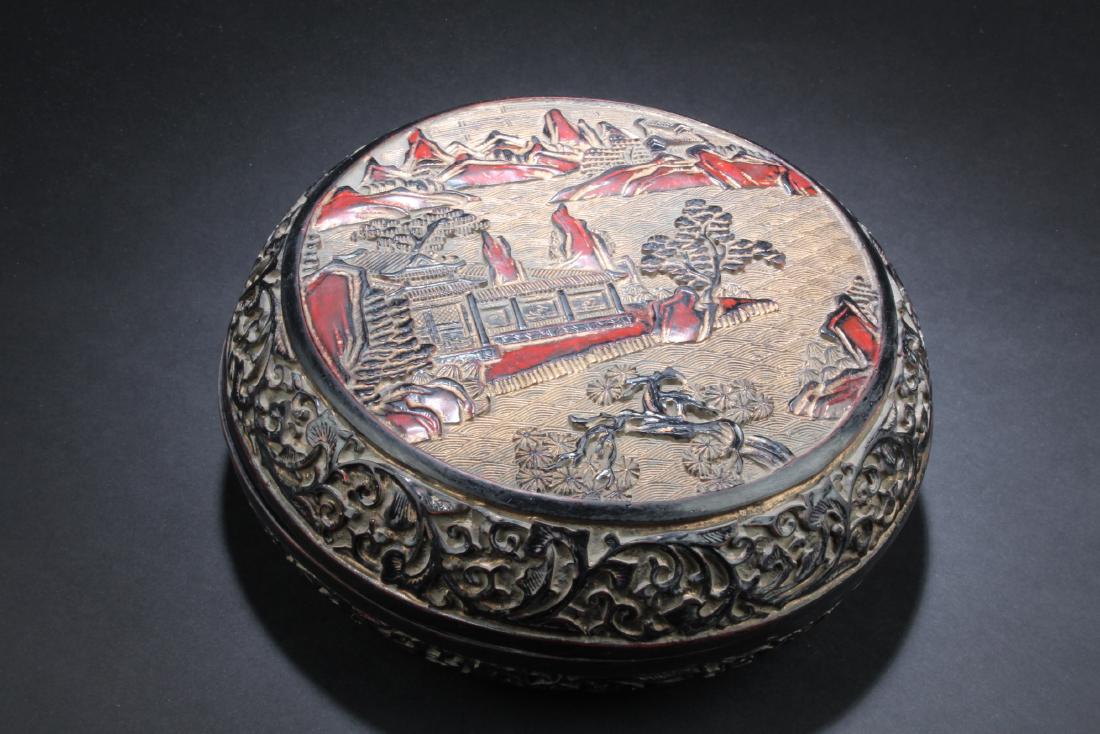 Chinese Lacquer Round Container (1 of 4)