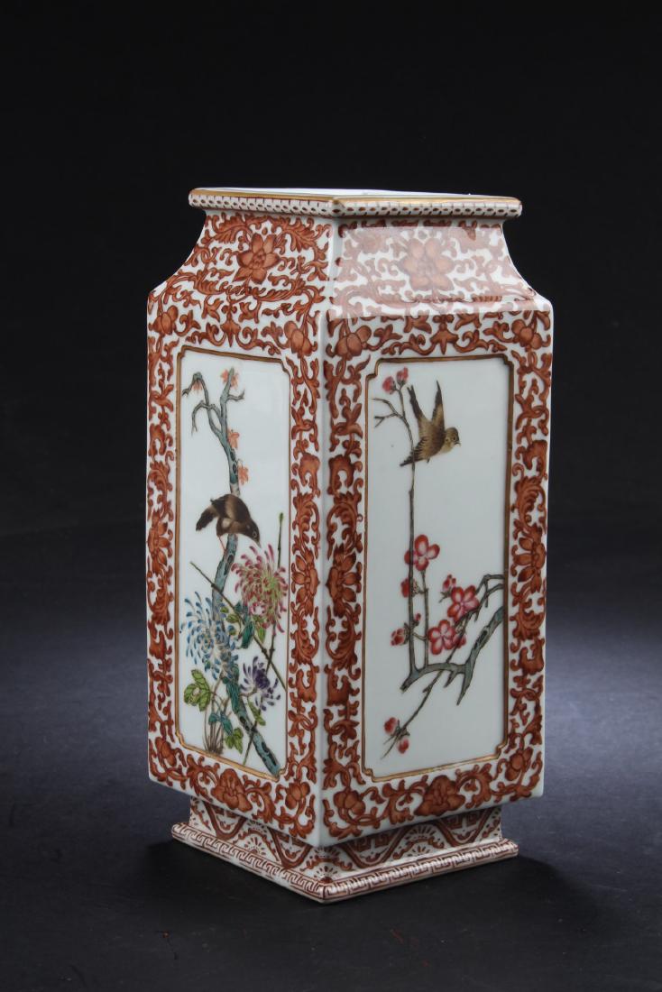 Chinese Porcelain Square Shaped Porcelain Vase (1 of 4)