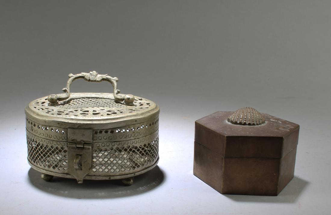 Chinese Bronze Hand Warmer & Bronze Hexagonal Shaped (1 of 2)