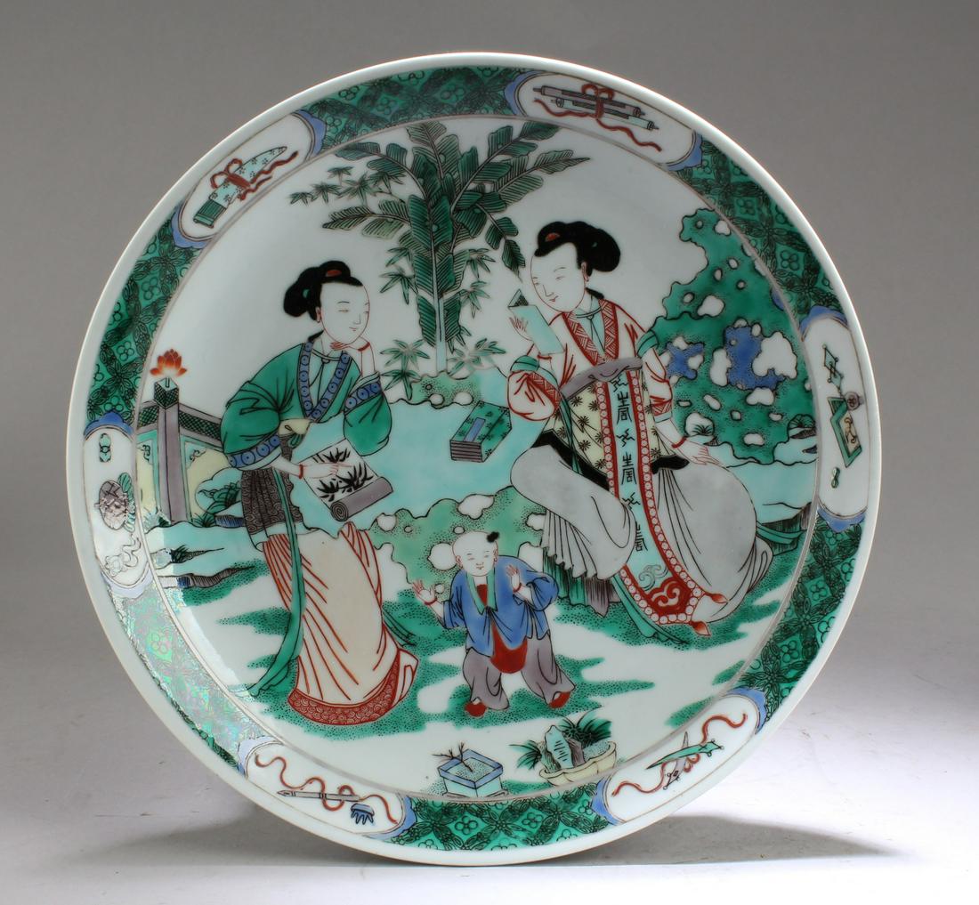 Chinese Famille Verte Porcelain Plate (1 of 2)