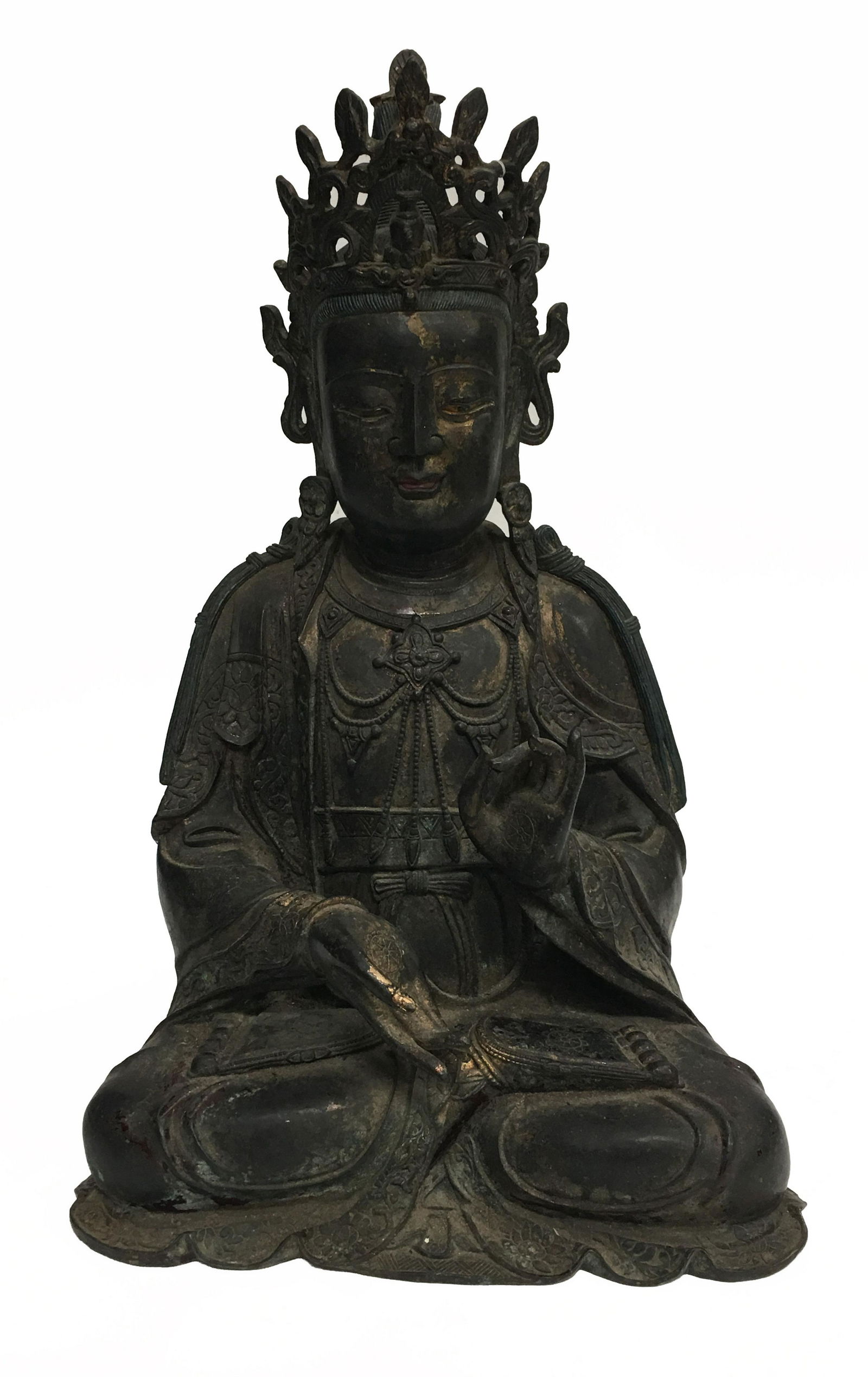 Chinese Gilt Bronze Bodhisattva Statue (1 of 3)