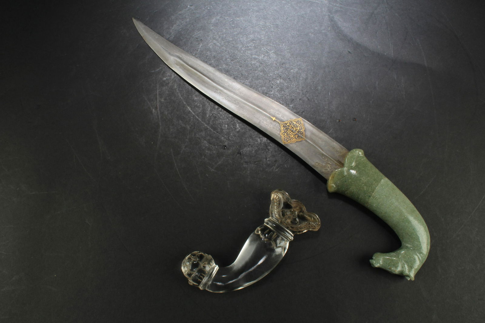 One Crystal Handle, One  Dagger with Jade Handle (1 of 1)