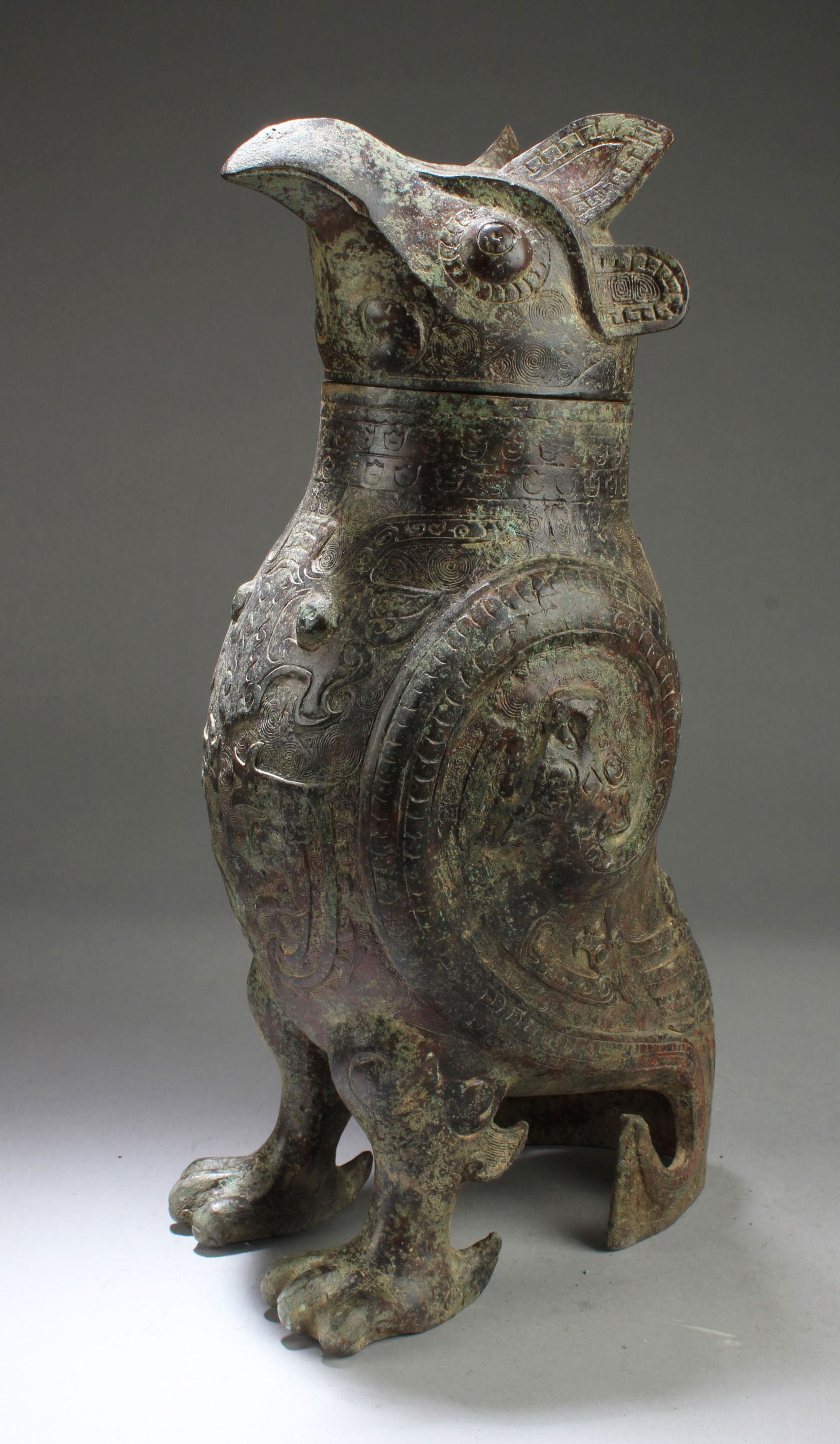 Chinese Bronze Mythical Beast Shaped Vessel (1 of 3)