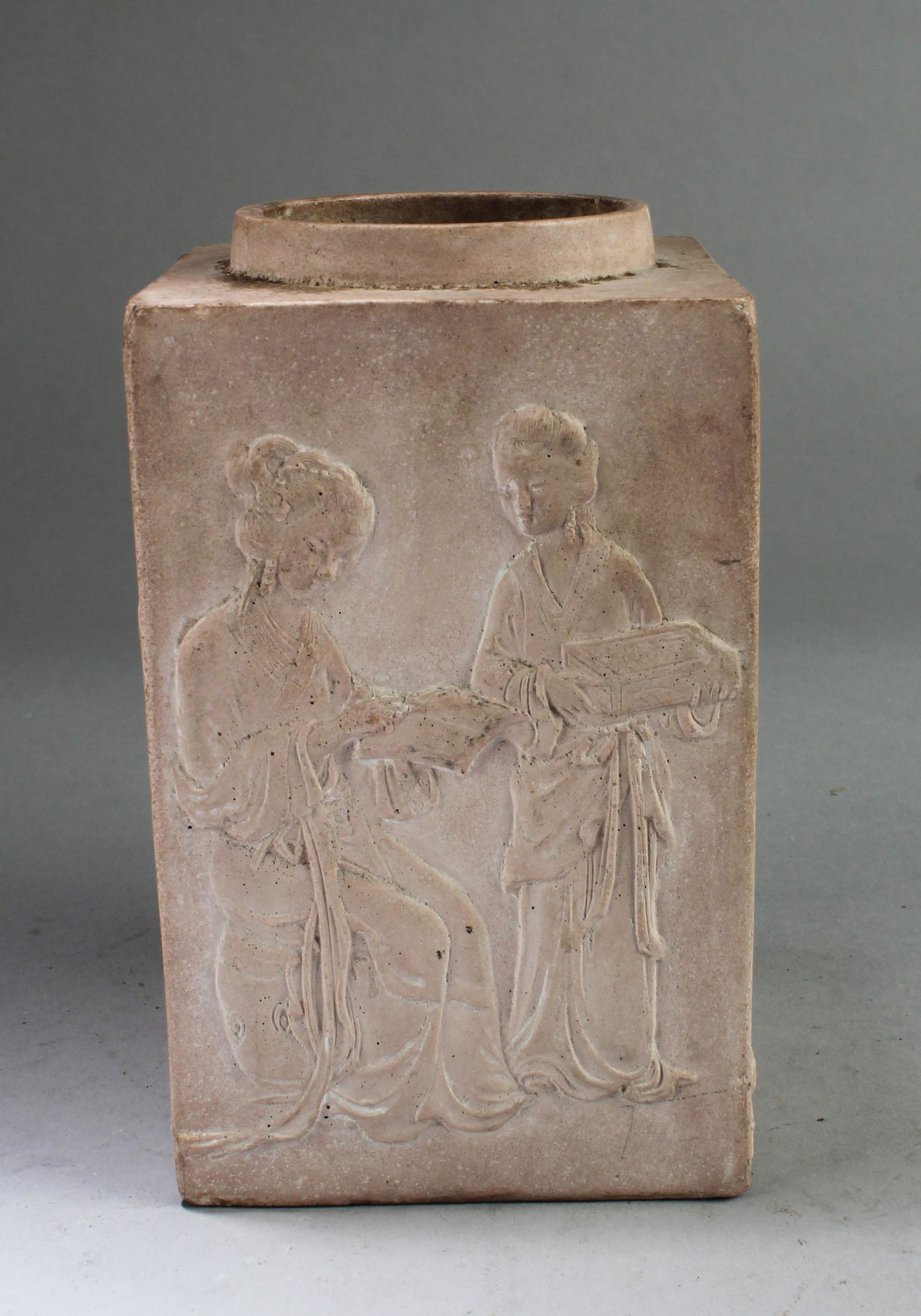 A Zisha Brushpot: A Zisha Brushpot. Height: 6.5"