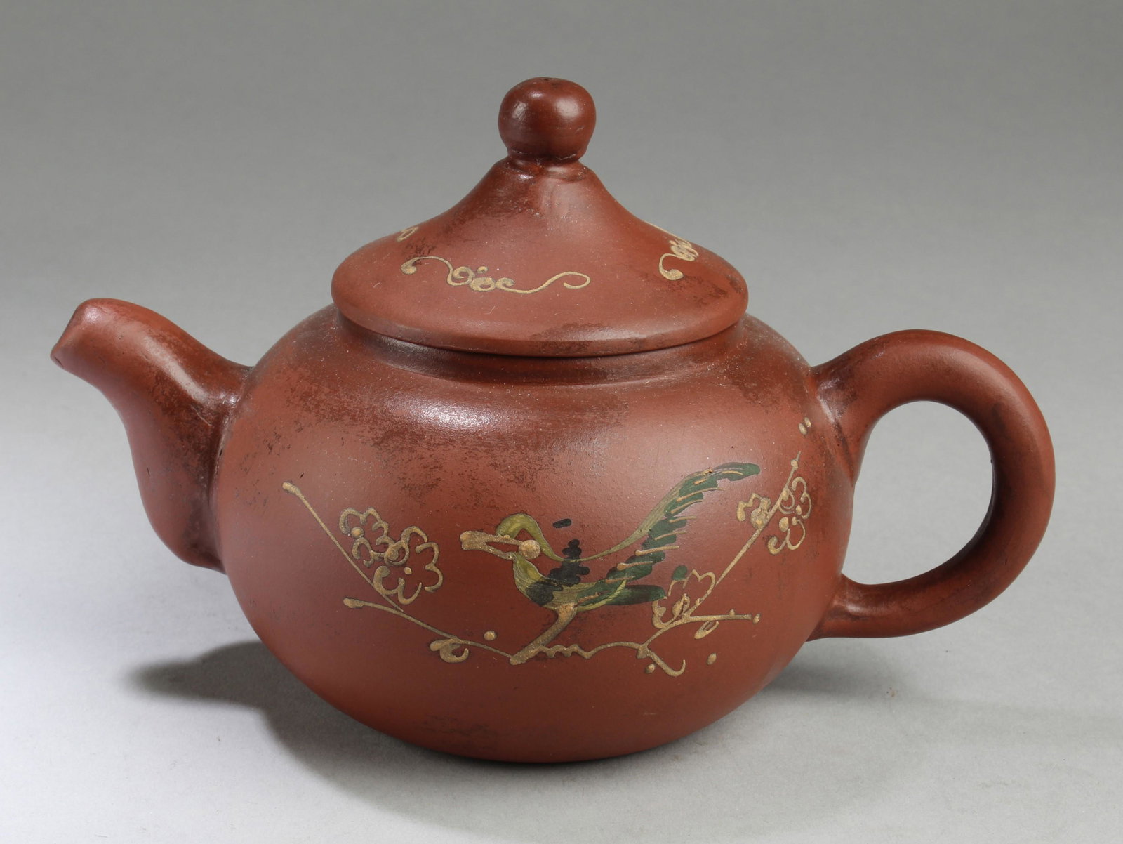 Chinese Zisha Teapot: Chinese Zisha Teapot. Length: 6.75"