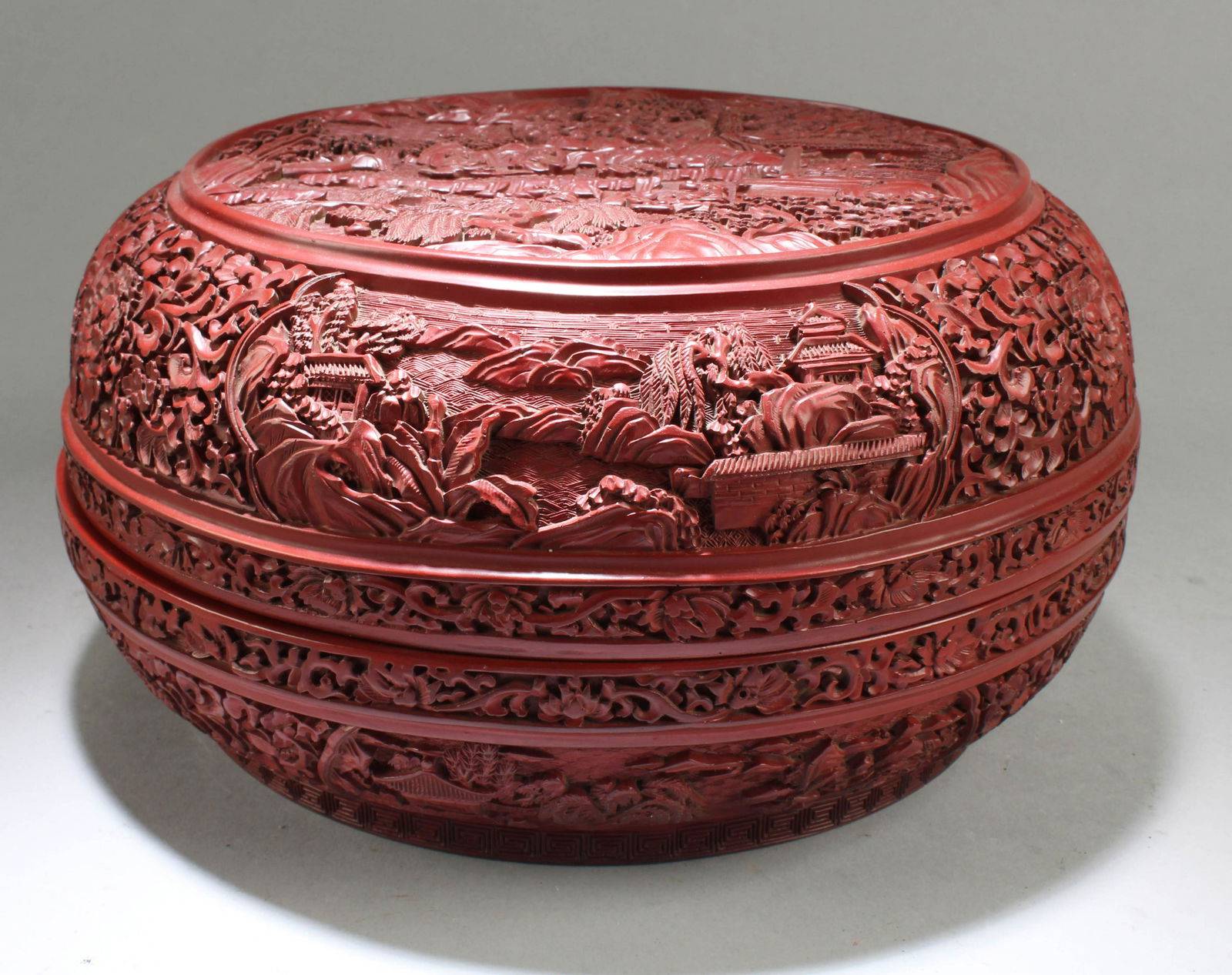 A Chinese Cinnabar Lacquer Round Container (1 of 3)