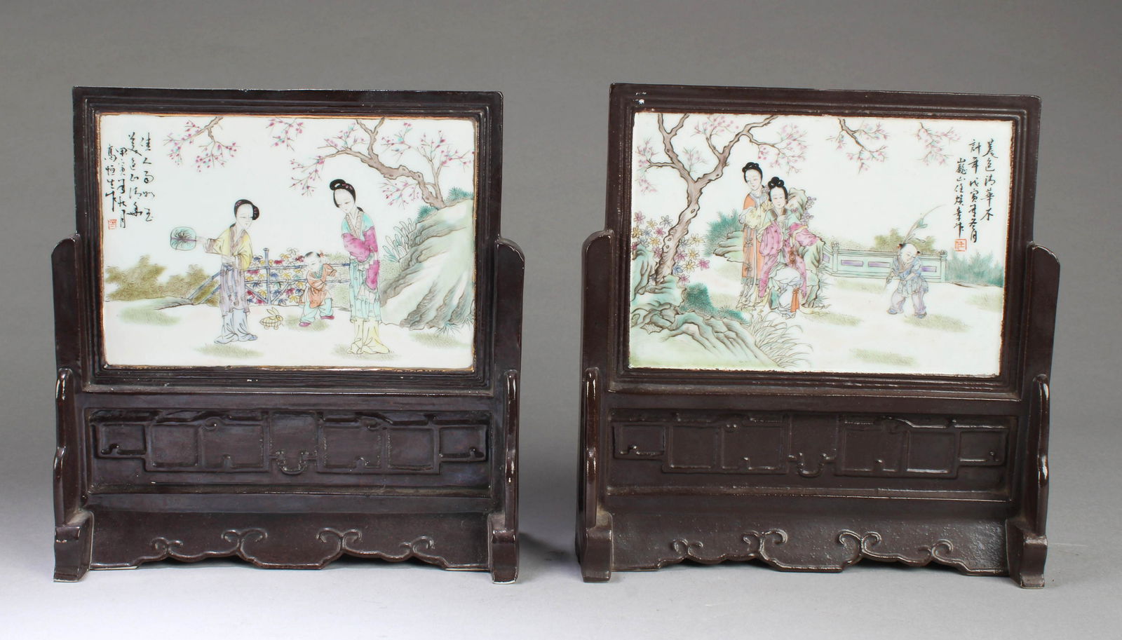 A Pair of Chinese Porcelain Table Screen (1 of 2)
