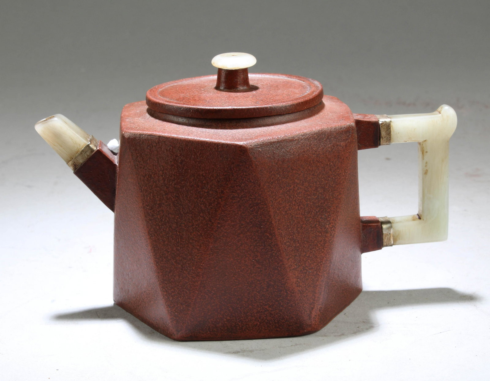 Chinese Zisha Teapot: Chinese Zisha Teapot. Height: 3.75"