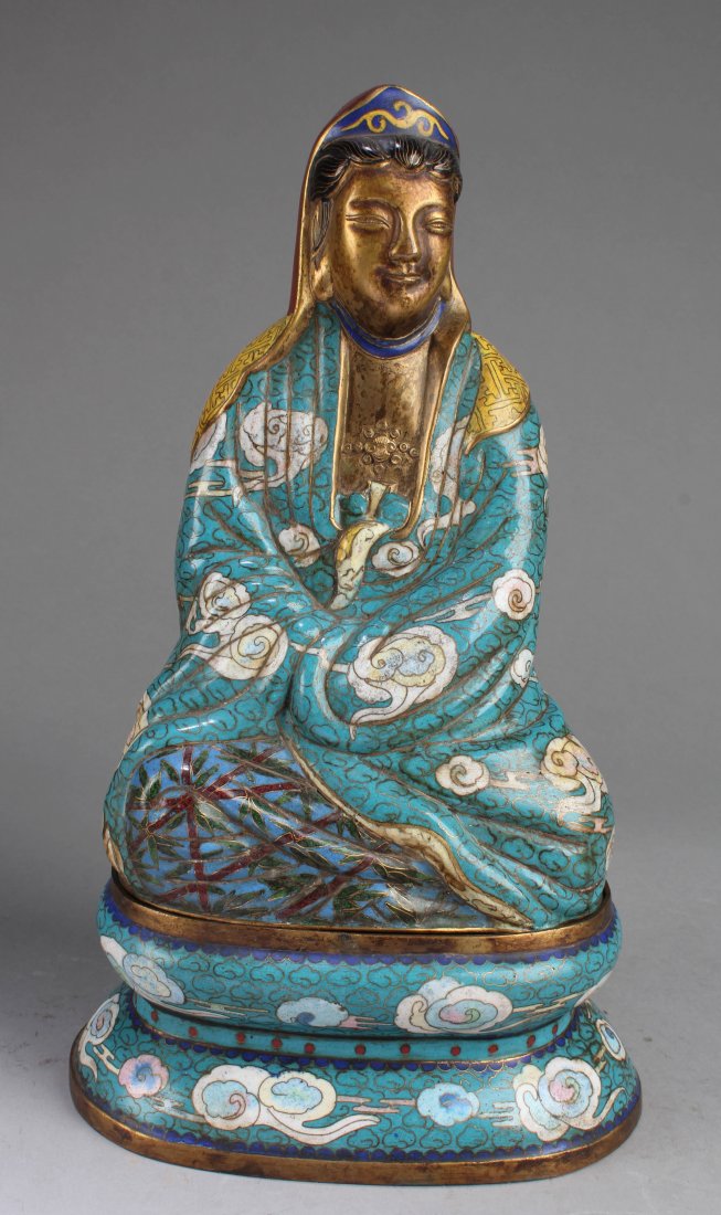 Chinese Cloisonne Guanyin Statue (1 of 4)