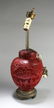 Antique Chinese Cinnabar Lacquer Table Lamp, Qing - 2