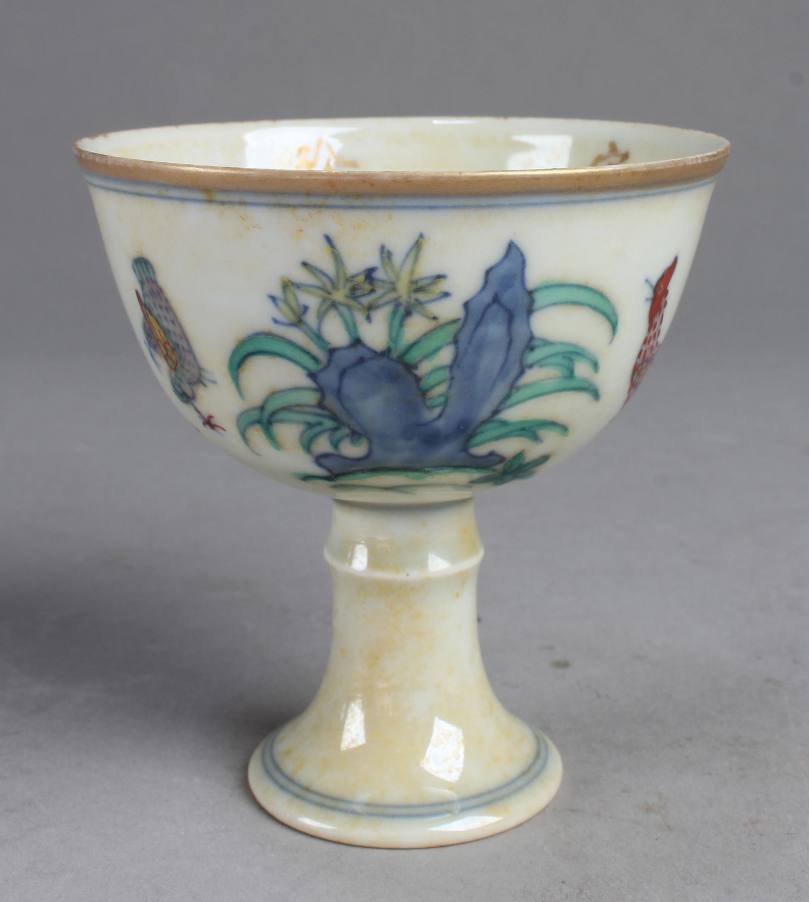 Chinese Porcelain Stem Cup (1 of 5)