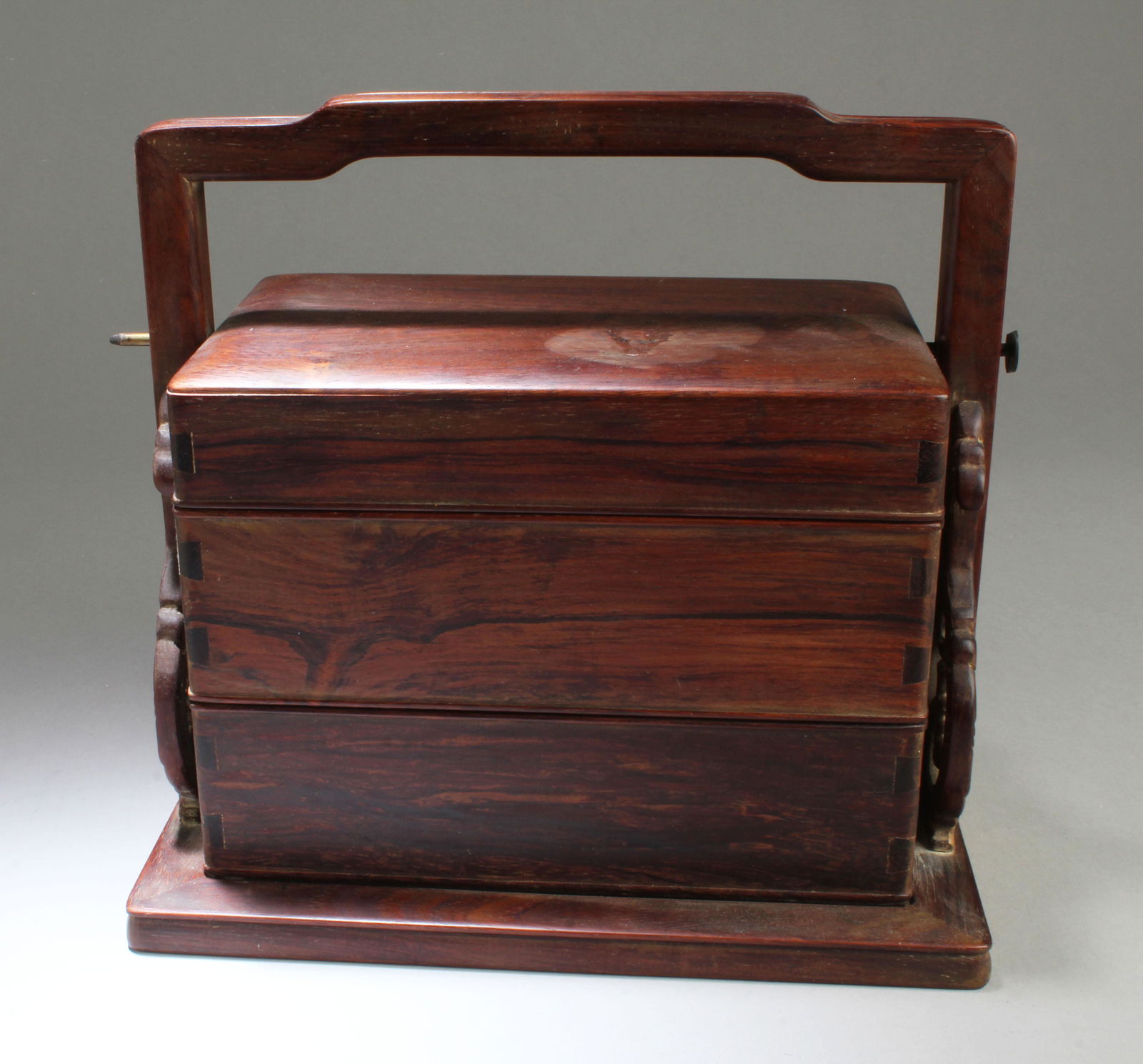 Chinese Carved Hardwood Tiered Box (1 of 4)