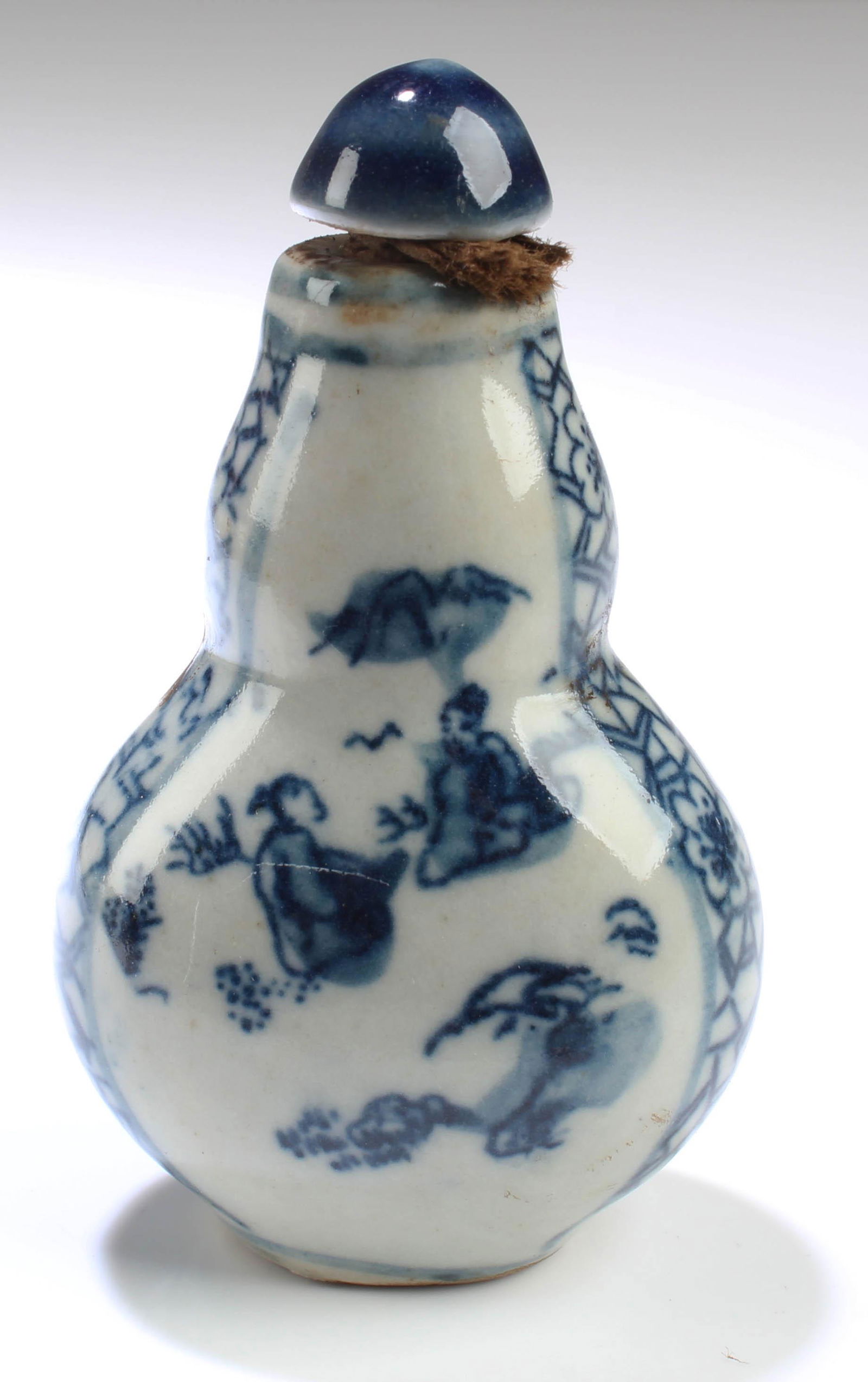 Chinese Blue & White Porcelain Snuff Bottle (1 of 4)