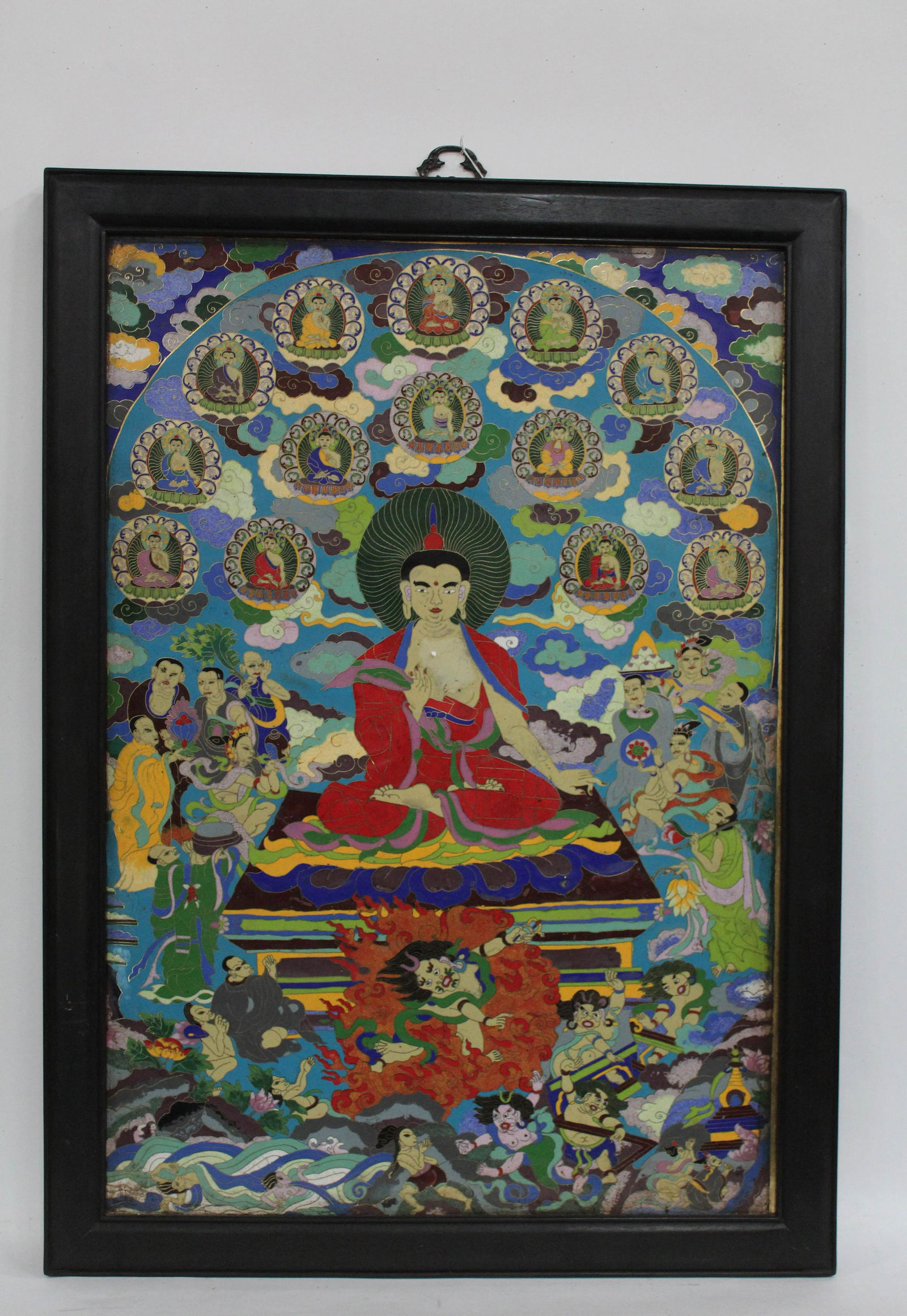 A Hardwood Framed Cloisonne Painting (1 of 4)