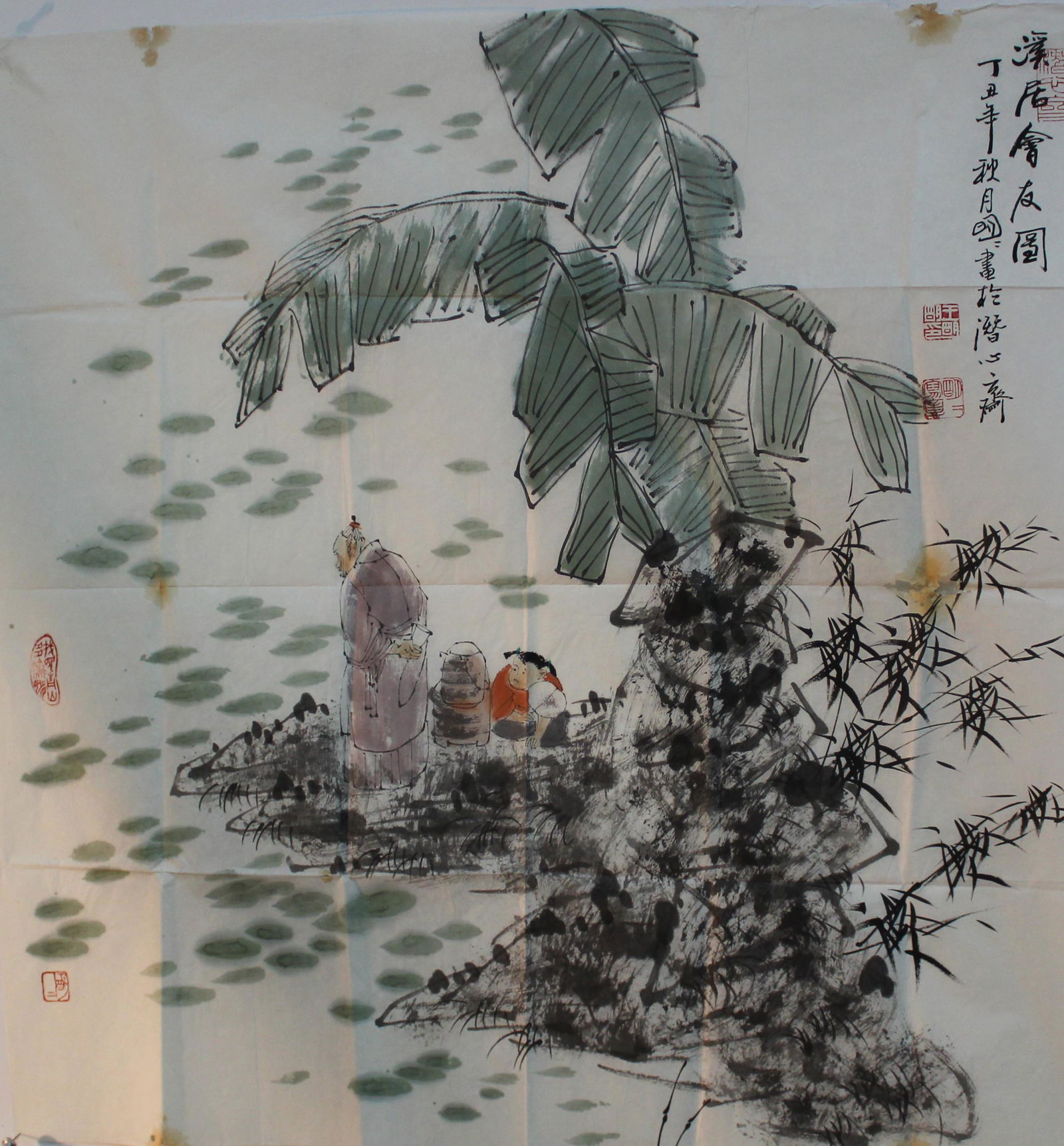 Chinese Painting: Chinese Hanging Scroll Painting, signed with seal attributed to Wang Ming Ming. Length: 26.5" Height: 27"