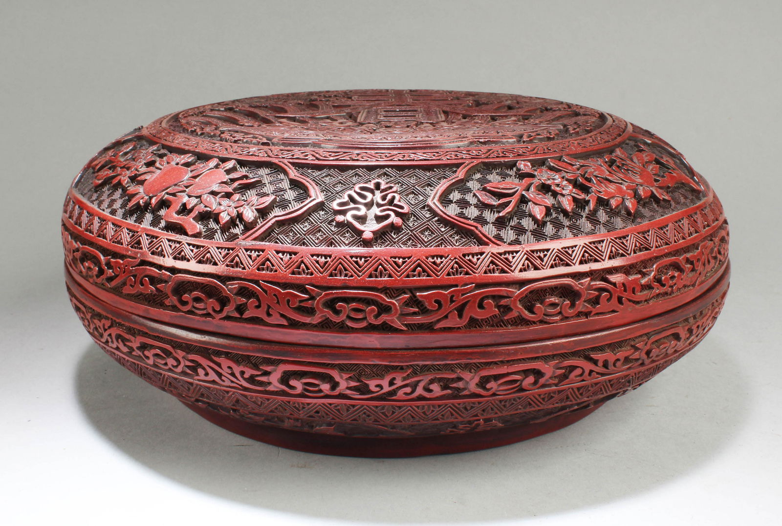 Chinese Cinnabar Lacquer Round Container (1 of 3)