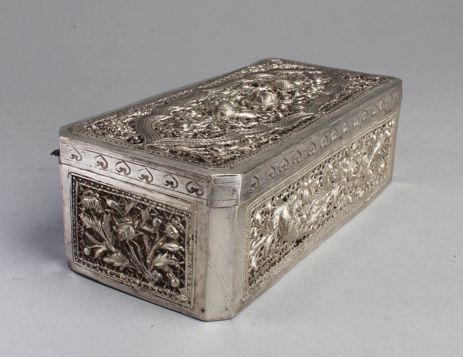 A Silver Openwork Rectangular Shaped Box (1 of 4)