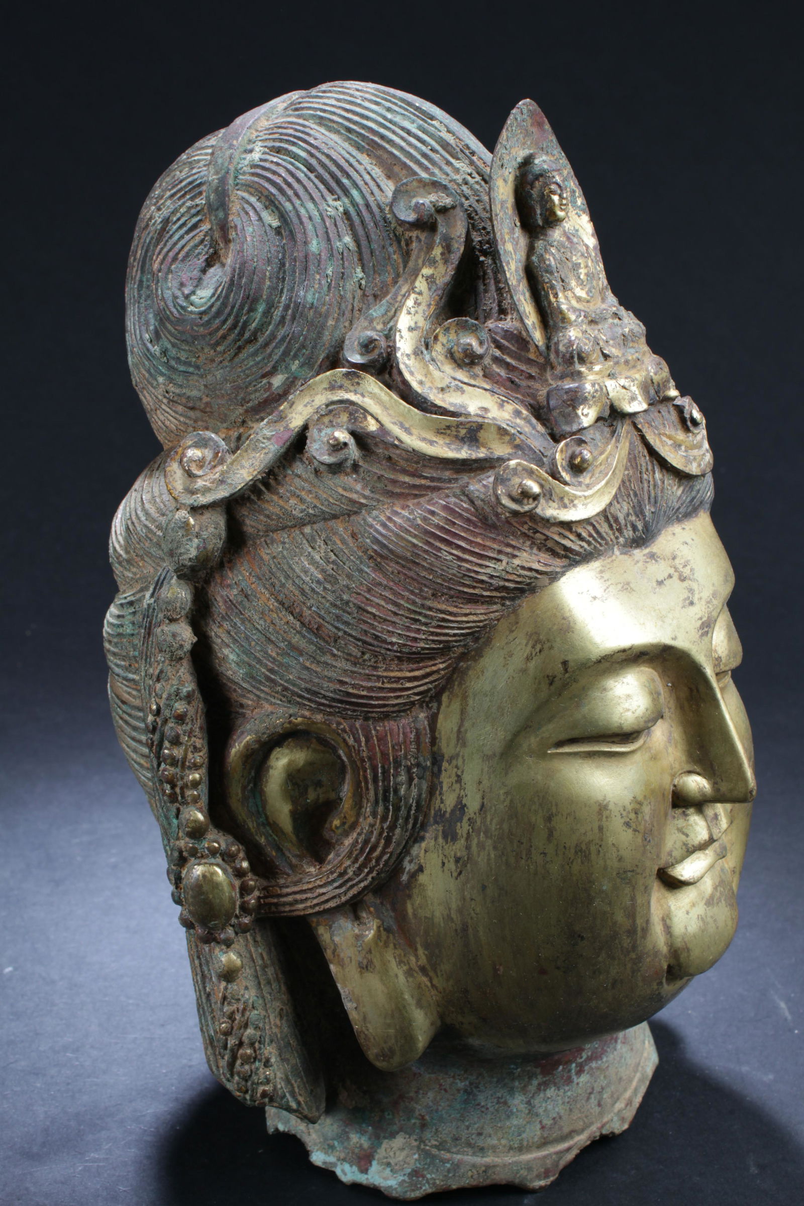 Chinese Gilt Bronze Buddha Head (1 of 4)