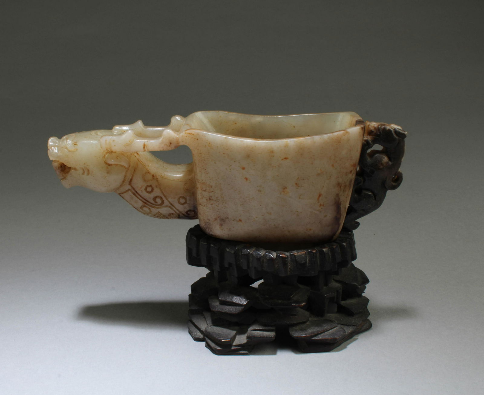 Chinese Carved Jade Cup (1 of 4)