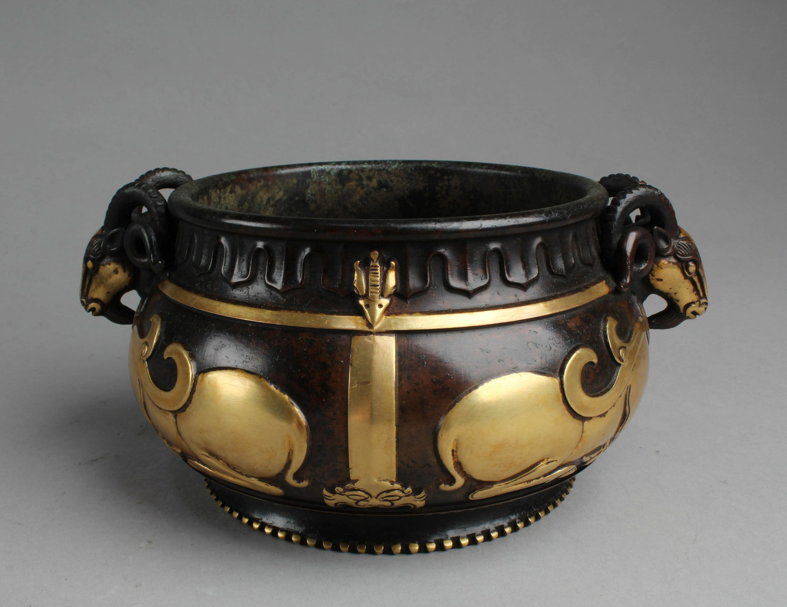 Chinese Gilt Bronze Round Censer (1 of 4)