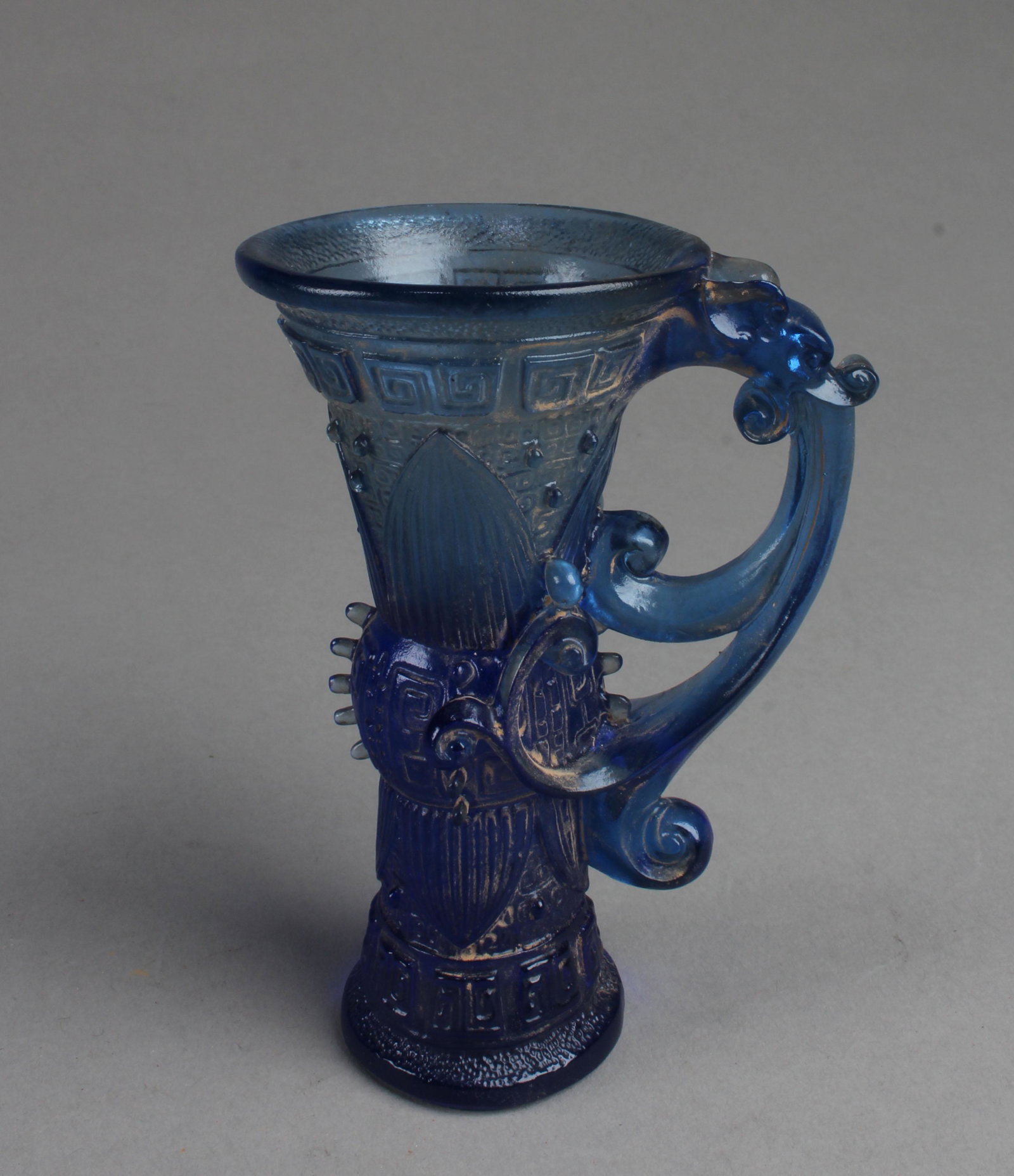 Chinese peking Glass Cup]: Chinese peking Glass Cup. Height: 4"