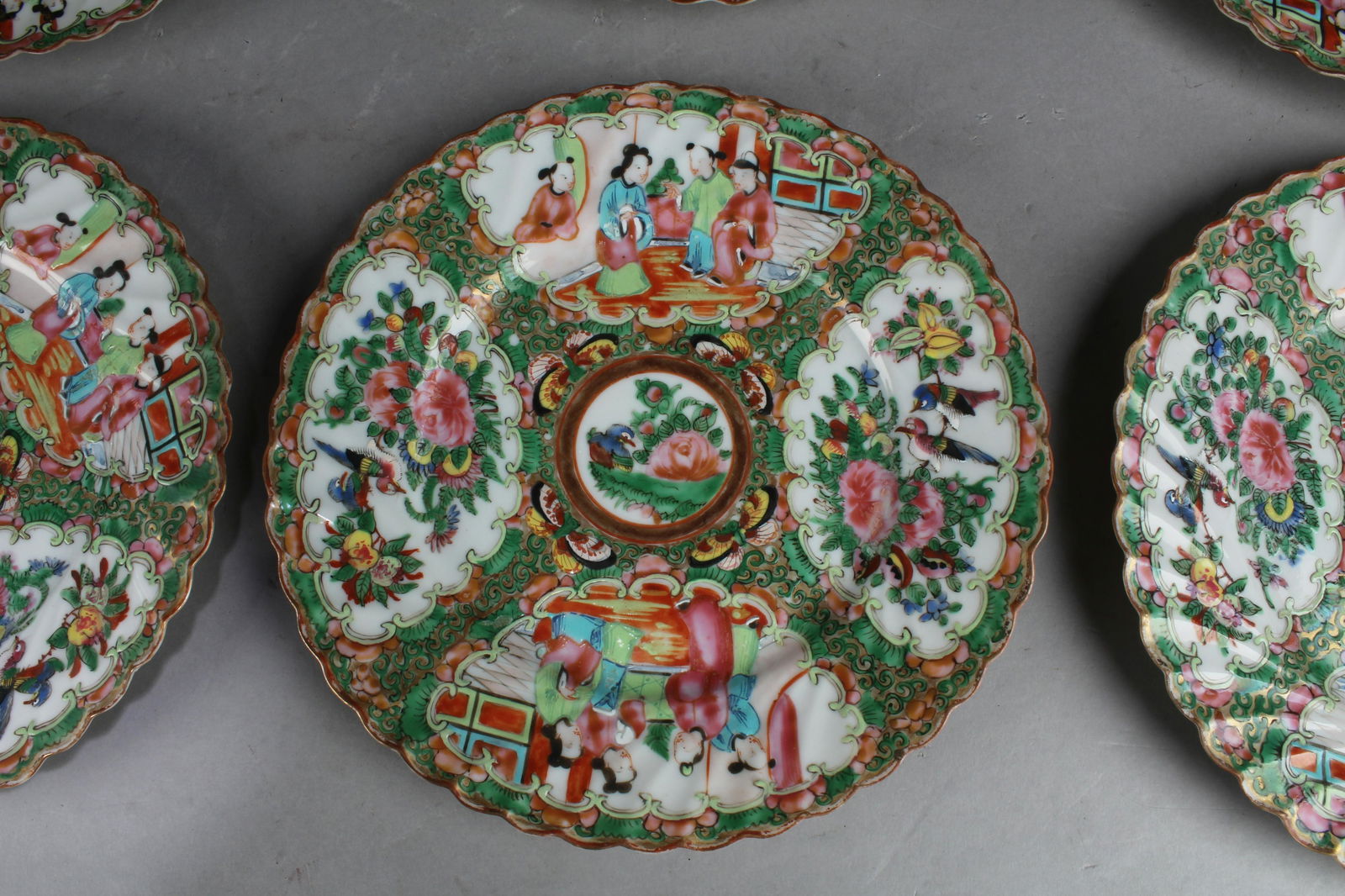 A Group of Six Polychrome Plates (1 of 3)